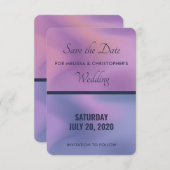 Modern Paars en roze draaiend abstract ontwerp Save The Date (Voorkant / Achterkant)
