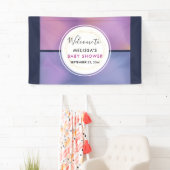 Modern Paars en roze draaiend abstract ontwerp Spandoek (Insitu)