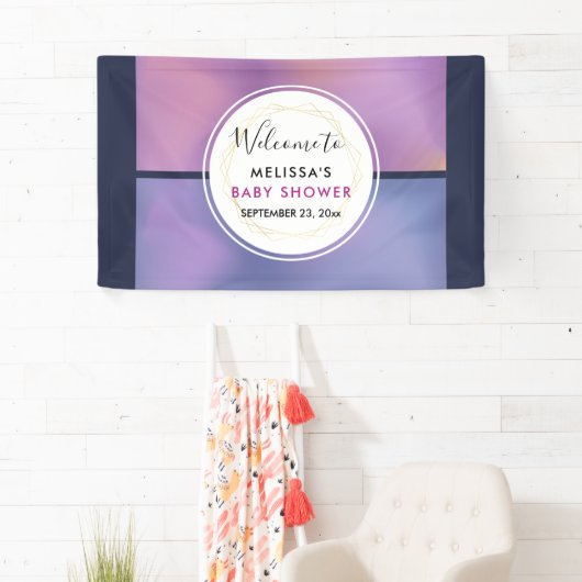 Modern Paars en roze draaiend abstract ontwerp Spandoek (Insitu)