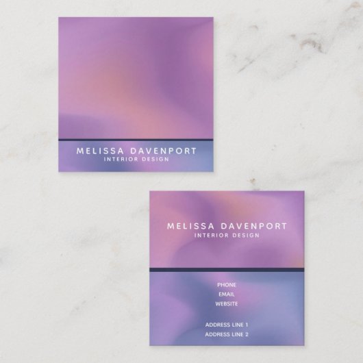 Modern Paars en roze draaiend abstract ontwerp Vierkante Visitekaartje (Voorkant / Achterkant)