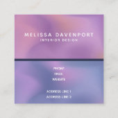 Modern Paars en roze draaiend abstract ontwerp Vierkante Visitekaartje (Achterkant)