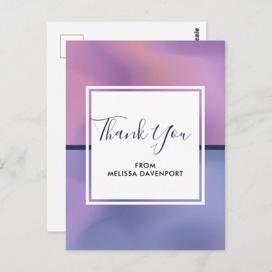 Modern Paars en roze zwenken Abstract Dank je Briefkaart (Voorkant / Achterkant)