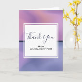 Modern Paars en roze zwenken Abstract Dank je Kaart (Gele Bloem)