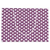 Modern Paars en White Scallops Monogram en Naam Groot Cadeauzakje (Achterkant)