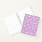 Modern Paars en Wit Rasterpatroon Notitieboek (Binnen)