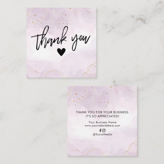 Modern Paars en zwart Dank u Visitekaartje Contactkaartje (Voorkant / Achterkant)