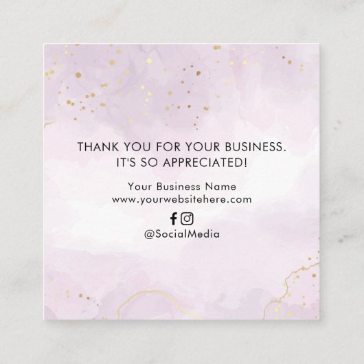 Modern Paars en zwart Dank u Visitekaartje Contactkaartje (Achterkant)