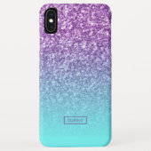 Modern Paars Faux Glitter Turquoise Ombre no.2 Case-Mate iPhone Case (Achterkant)