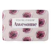 Modern Paars Fig Pattern & You are Figgin' Geweldi Badmat (Voorkant)