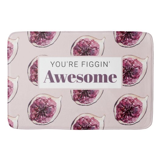 Modern Paars Fig Pattern & You are Figgin' Geweldi Badmat (Voorkant)