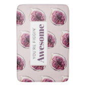 Modern Paars Fig Pattern & You are Figgin' Geweldi Badmat (Voorkant Verticaal)