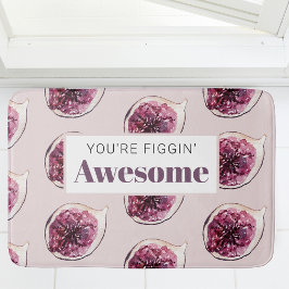 Modern Paars Fig Pattern & You are Figgin' Geweldi Badmat