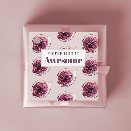 Modern Paars Fig Pattern & You are Figgin' Geweldi Bedankjes Labels