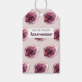 Modern Paars Fig Pattern & You are Figgin' Geweldi Cadeaulabel (Voorkant)