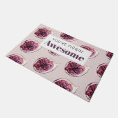 Modern Paars Fig Pattern & You are Figgin' Geweldi Deurmat (Schuin)