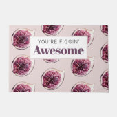 Modern Paars Fig Pattern & You are Figgin' Geweldi Deurmat (Voorkant)