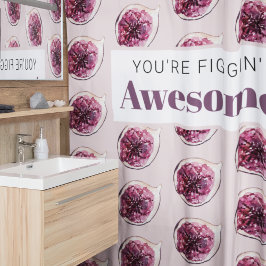 Modern Paars Fig Pattern & You are Figgin' Geweldi Douchegordijn