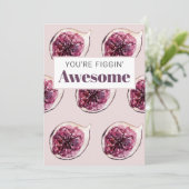 Modern Paars Fig Pattern & You are Figgin' Geweldi Feestdagenkaart (Staand voorkant)