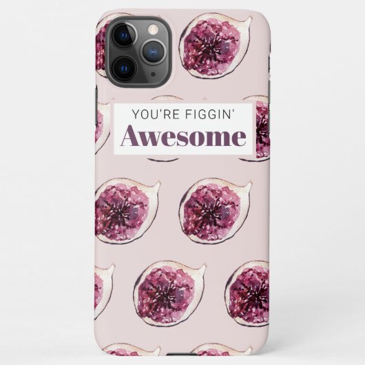 Modern Paars Fig Pattern & You are Figgin' Geweldi iPhone Hoesje (Achterkant)