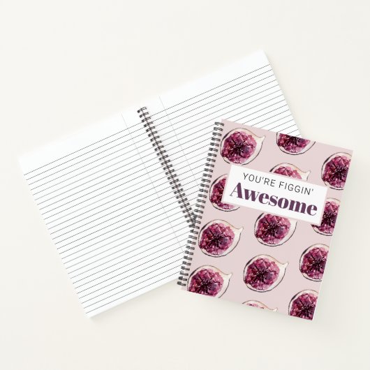 Modern Paars Fig Pattern & You are Figgin' Geweldi Notitieboek (Binnen)