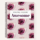 Modern Paars Fig Pattern & You are Figgin' Geweldi Notitieboek (Voorkant)