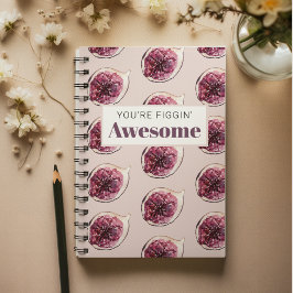 Modern Paars Fig Pattern & You are Figgin' Geweldi Notitieboek