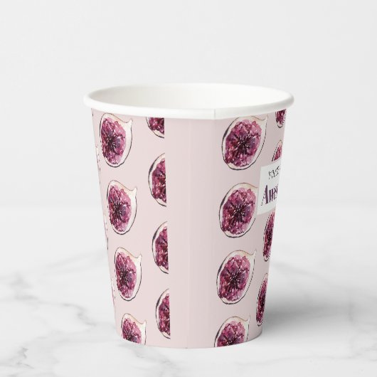 Modern Paars Fig Pattern & You are Figgin' Geweldi Papieren Bekers (Rechts)