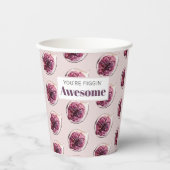 Modern Paars Fig Pattern & You are Figgin' Geweldi Papieren Bekers (Voorkant)