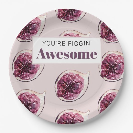 Modern Paars Fig Pattern & You are Figgin' Geweldi Papieren Bordje (Voorkant)
