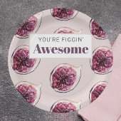 Modern Paars Fig Pattern & You are Figgin' Geweldi Papieren Bordje