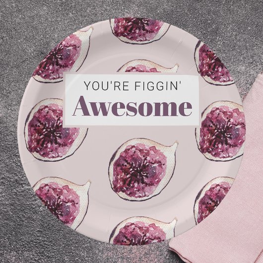 Modern Paars Fig Pattern & You are Figgin' Geweldi Papieren Bordje