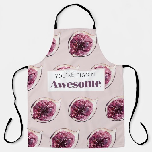 Modern Paars Fig Pattern & You are Figgin' Geweldi Schort (Voorkant)