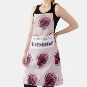 Modern Paars Fig Pattern & You are Figgin' Geweldi Schort (Insitu)