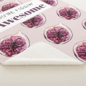 Modern Paars Fig Pattern & You are Figgin' Geweldi Sherpa Deken (3/4)