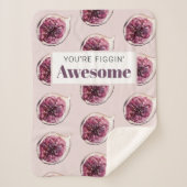 Modern Paars Fig Pattern & You are Figgin' Geweldi Sherpa Deken (Voorkant)