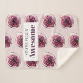 Modern Paars Fig Pattern & You are Figgin' Geweldi Sherpa Deken (Voorkant (horizontaal))