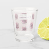 Modern Paars Fig Pattern & You are Figgin' Geweldi Shot Glas (Achterkant)