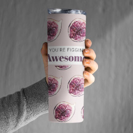 Modern Paars Fig Pattern & You are Figgin' Geweldi Thermosbeker
