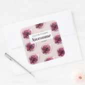 Modern Paars Fig Pattern & You are Figgin' Geweldi Vierkante Sticker (Envelop)