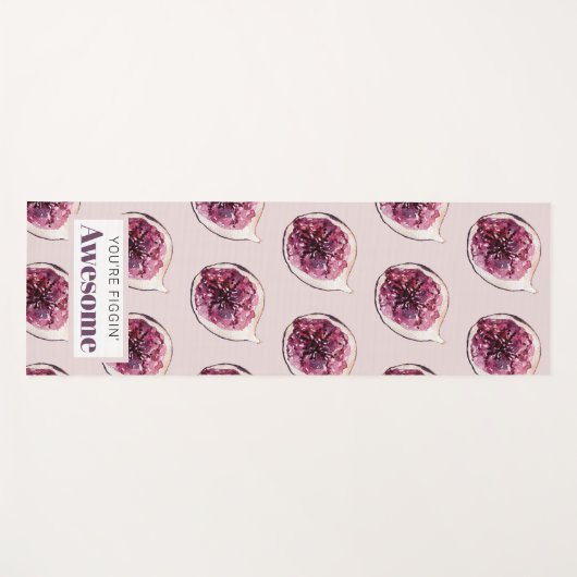 Modern Paars Fig Pattern & You are Figgin' Geweldi Yogamat (Voorkant (horizontaal))