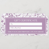 Modern Paars Floral Boutique Gift Certificate (Voorkant / Achterkant)