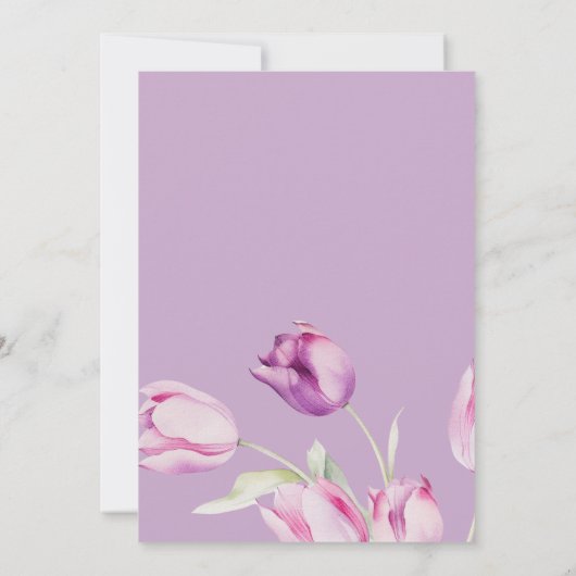 Modern Paars Floral Butterfly Girl Baby shower Kaart (Achterkant)