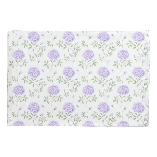 Modern Paars Floral Pattern Kussensloop (Achterkant)