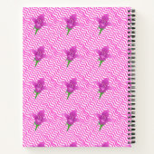 Modern Paars Floral Pattern Notitieboek (Achterkant)