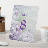 Modern  Paars Floral Weddenschappen Reclamebord Met Voetstuk (Insitu)