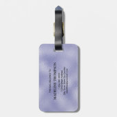 Modern Paars Folie Monogram Name Script Initiaal Bagagelabel (Achterkant verticaal)