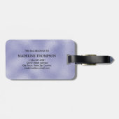 Modern Paars Folie Monogram Name Script Initiaal Bagagelabel (Achterkant horizontaal)