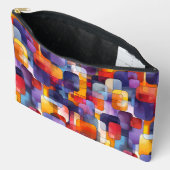 Modern paars geel geometrisch patroon etui (Open)