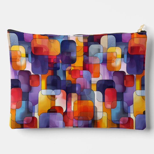 Modern paars geel geometrisch patroon etui (Achterkant)