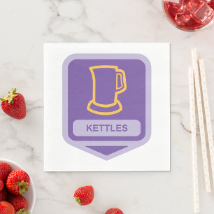 Modern paars-gele ketels icoon servet